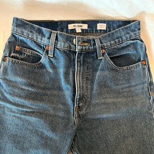 RE/DONE 70s crop boot jeans in color dark1. Size 26